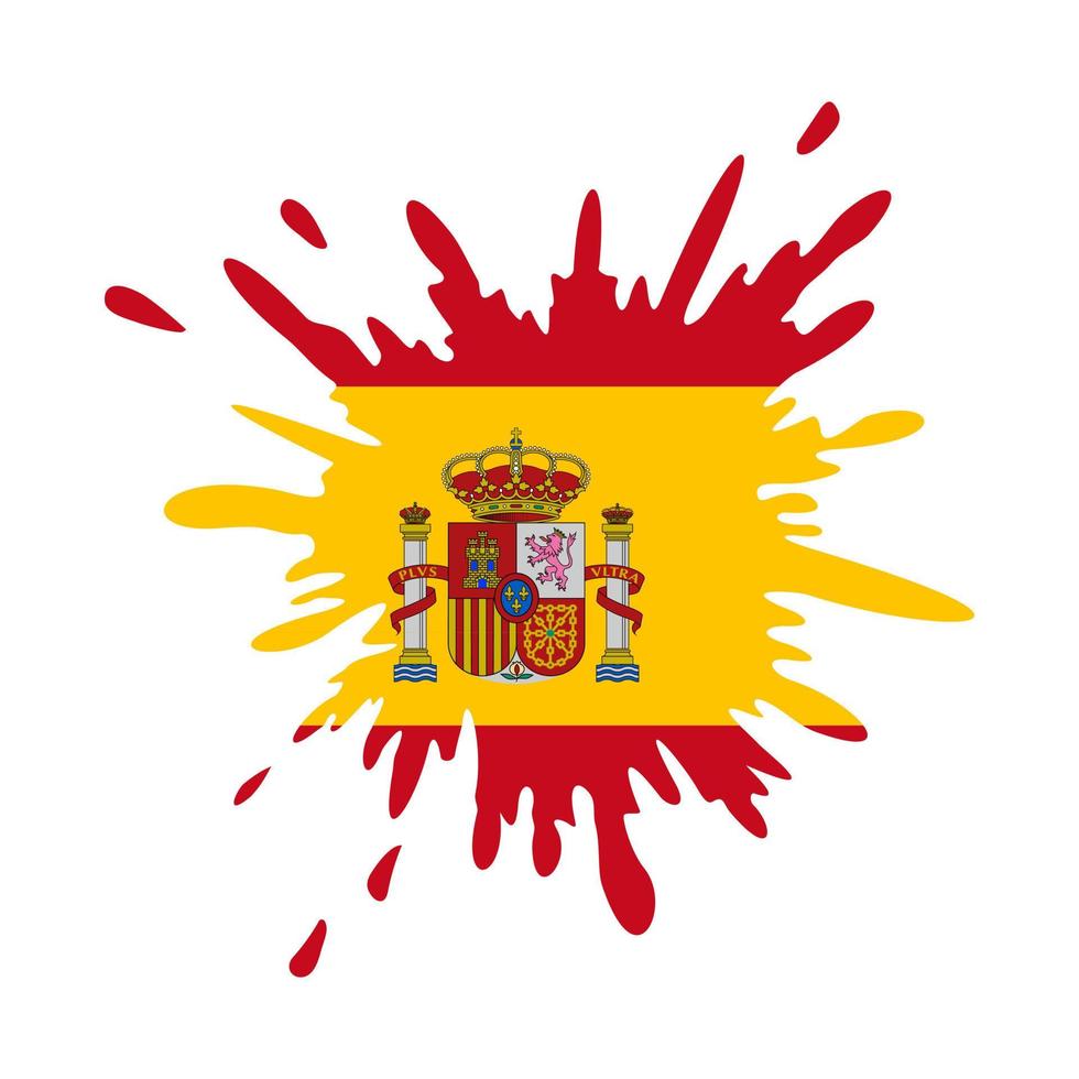 Ilustración de vector de diseño de salpicaduras de bandera de España