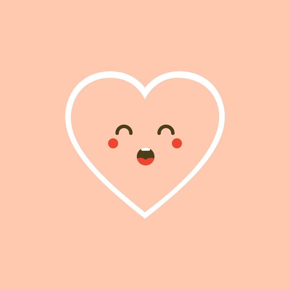 lindo conjunto de personajes de dibujos animados divertidos del día de san valentín de corazones emoji. ilustración vectorial de corazón lindo y kawaii. diseño de arte para saludos y tarjetas de San Valentín, web, pancarta, símbolo de amor vector