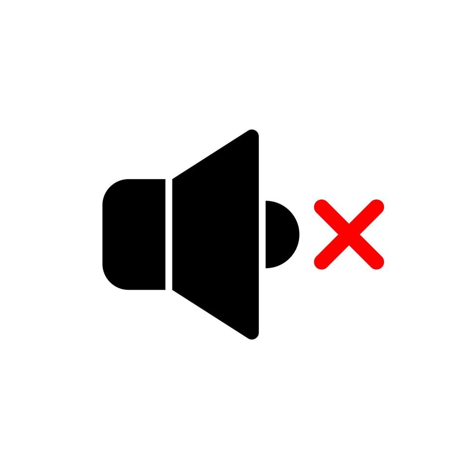 No sound or music icon. Isolated mute and warning illustration. Keep silence with forbidden and prohibited red sign. vector