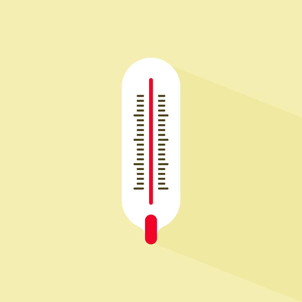 Thermometer icon flat design style. Simple icon. Modern flat icon in stylish colors. Web site page and mobile app design element. vector