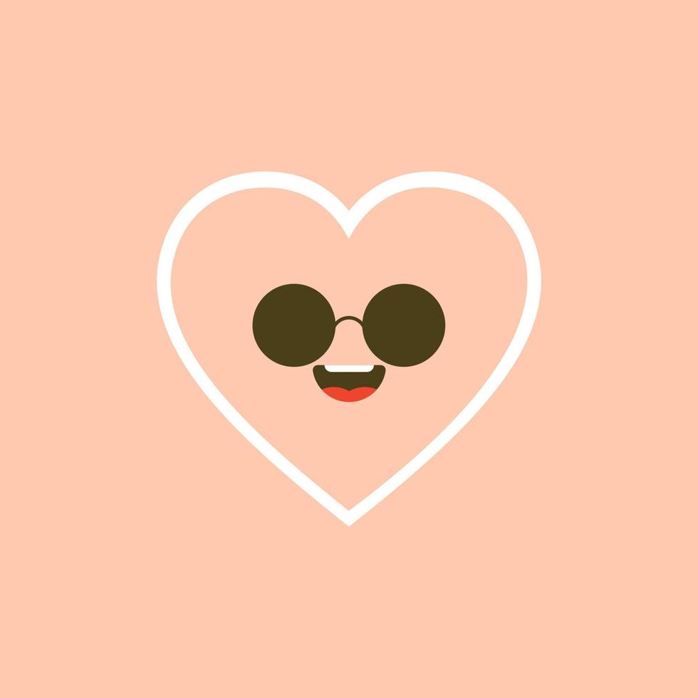 lindo conjunto de personajes de dibujos animados divertidos del día de san valentín de corazones emoji. ilustración vectorial de corazón lindo y kawaii. diseño de arte para saludos y tarjetas de San Valentín, web, pancarta, símbolo de amor vector