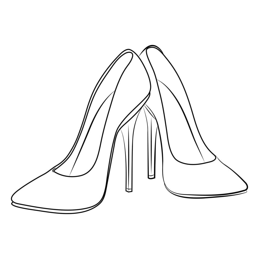 high heels Outline stype vector design element , illustration