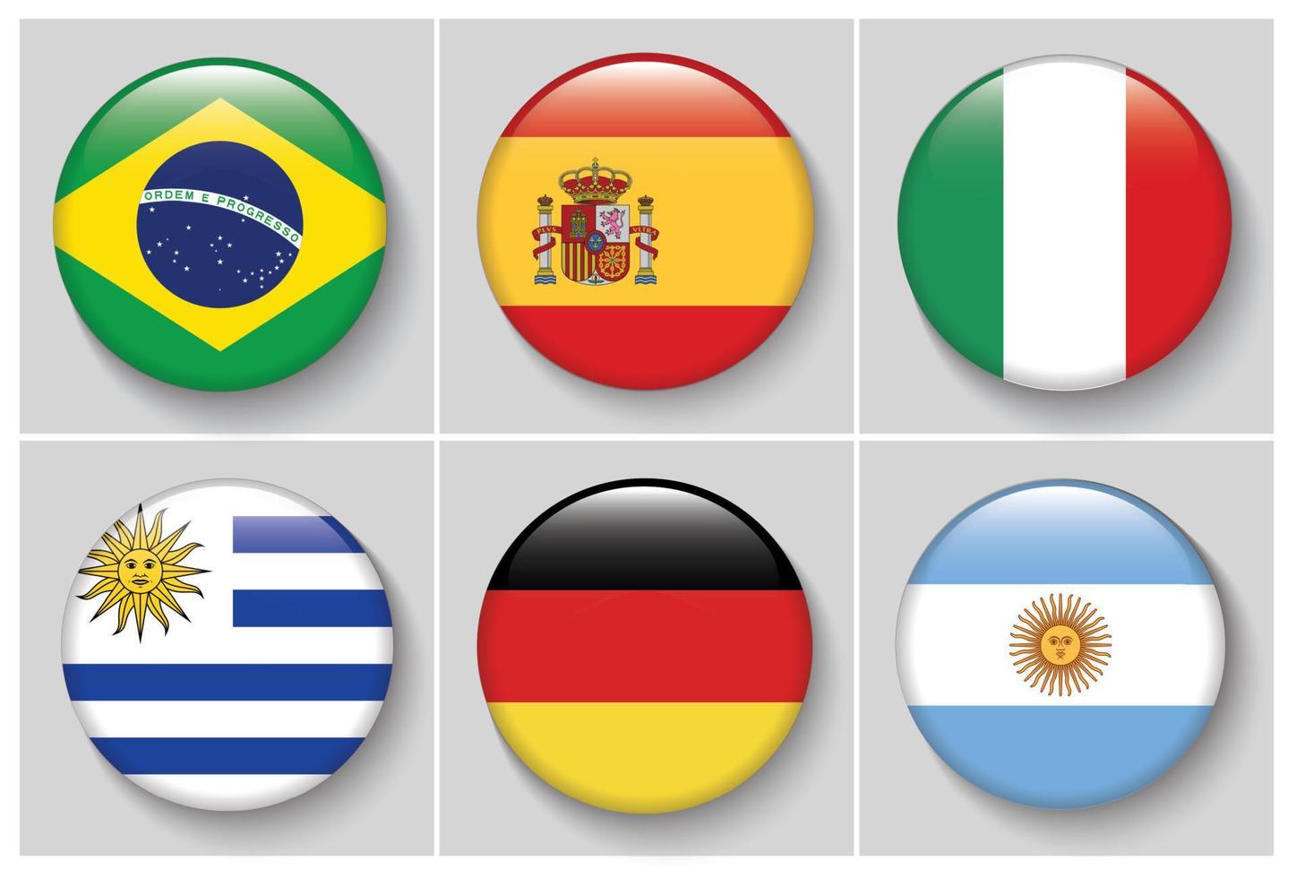 International Flag set in Circle , vector Design Element illustration