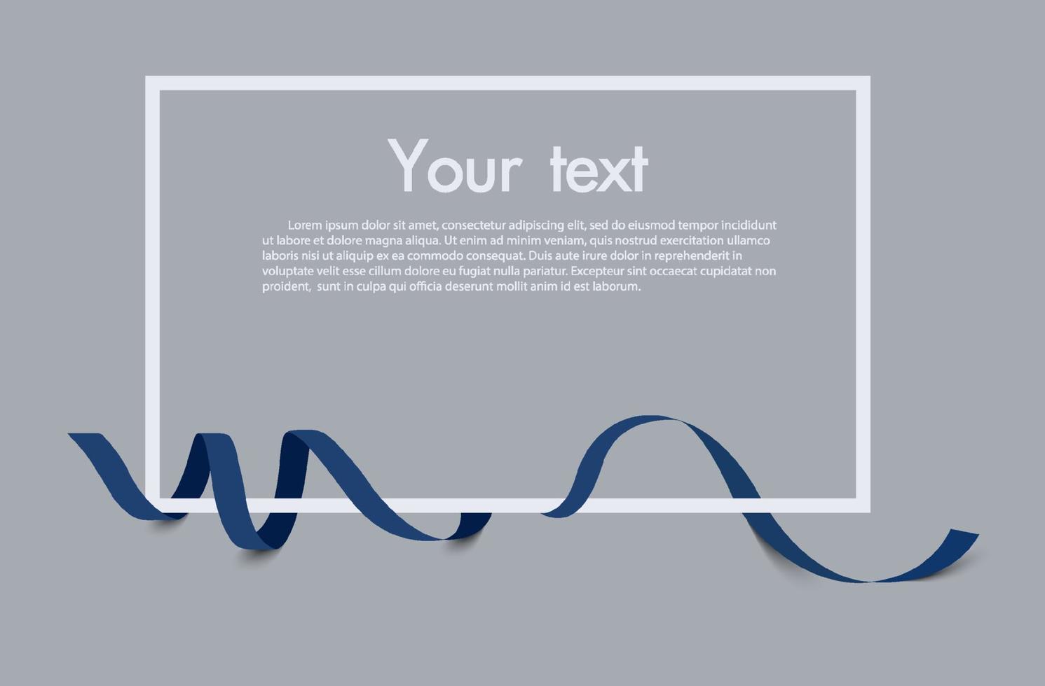 Frame and border of Blue ribbon, template elements use for aniversary card , presentation or celebrate card ,Vector design element illustration. vector