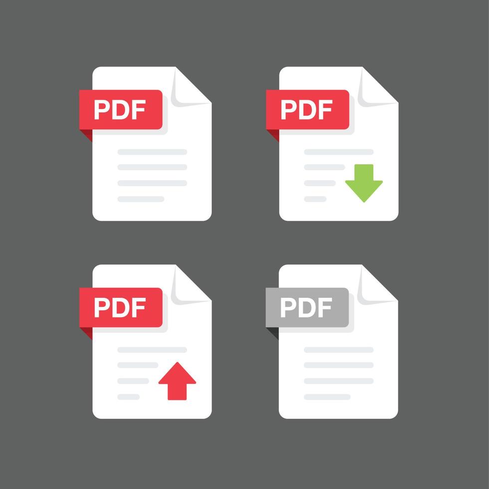 Flat design with PDF files download document,icon,symbol set, vector design element illustration