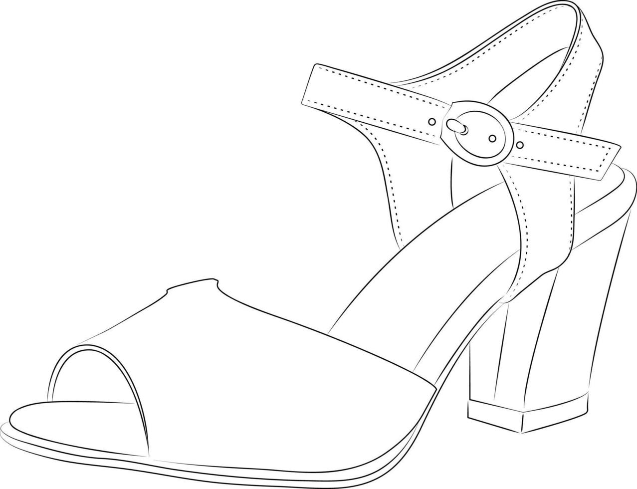 zapatos de tacones altos delinean el elemento de diseño vectorial de estilo, ilustración vector