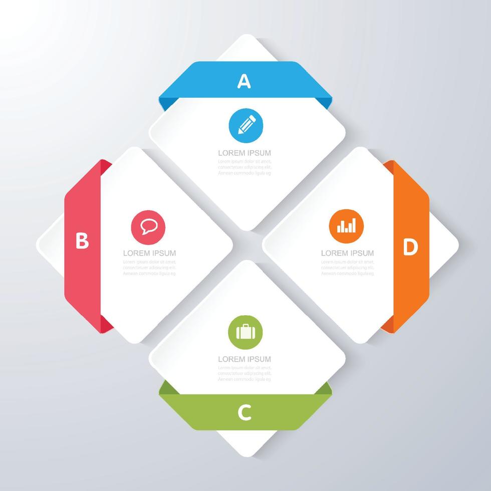 elementos infográficos con icono de negocio en proceso de fondo a todo color o diagramas de flujo de trabajo de pasos y opciones, ilustración de elemento de diseño vectorial eps10 vector