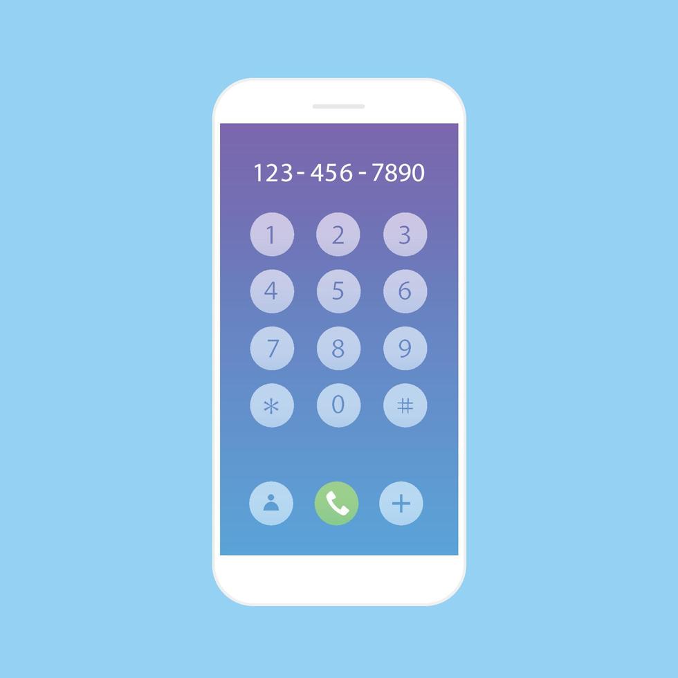 Flash Design with long shadow the smart phone with  Call Application on screen ,vector design Element illustration vector