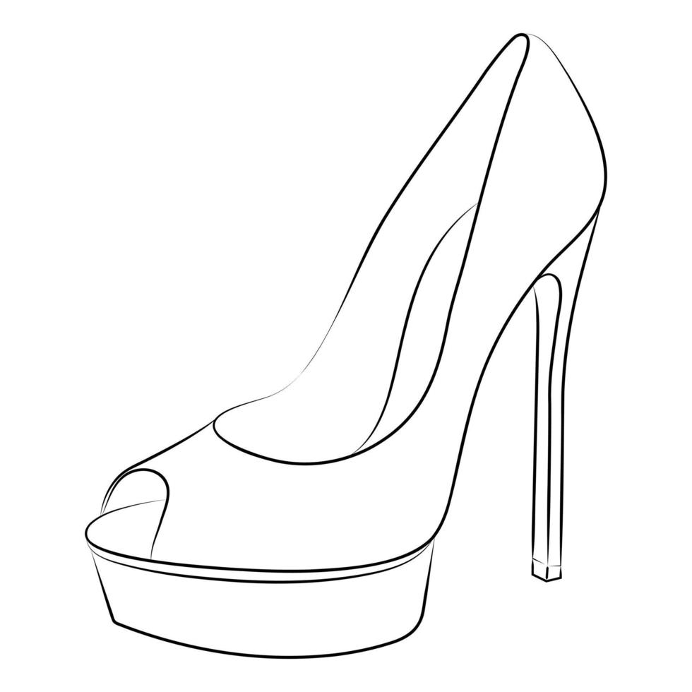 high heels Outline stype vector design element , illustration