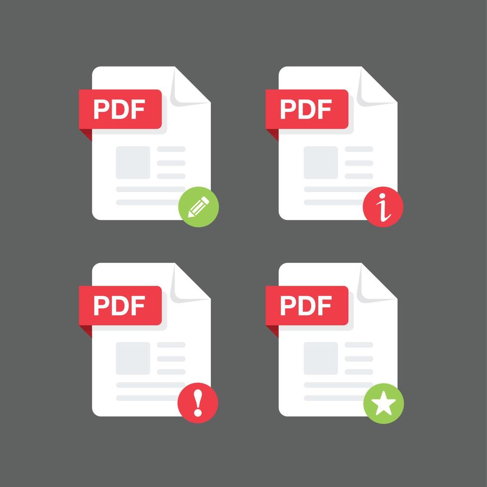 Flat design with PDF files download document,icon,symbol set, vector design element illustration