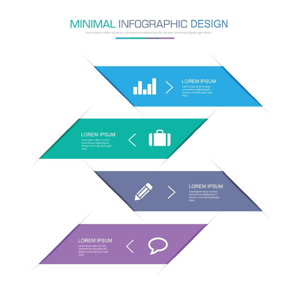 elementos infográficos con icono de negocio en proceso de fondo a todo color o diagramas de flujo de trabajo de pasos y opciones, ilustración de elemento de diseño vectorial eps10 vector