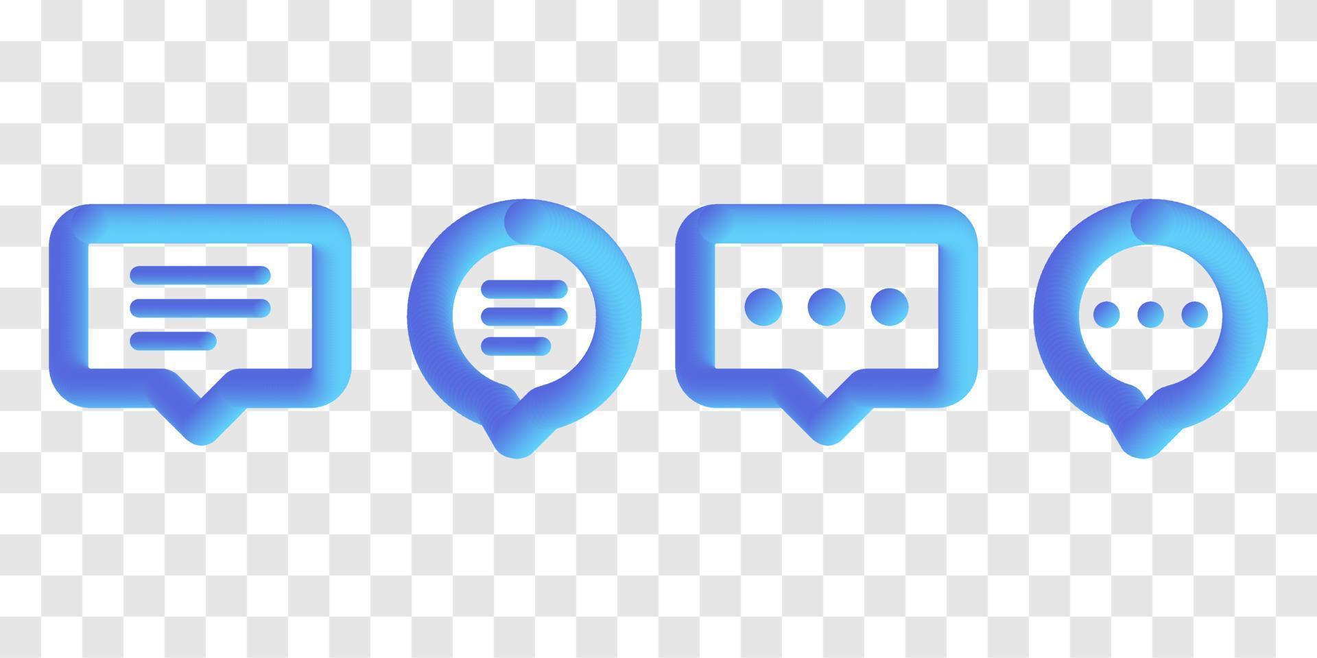 3d fluid Chat icons set illustration. speech bubble sign and symbol. comment icon. message vector