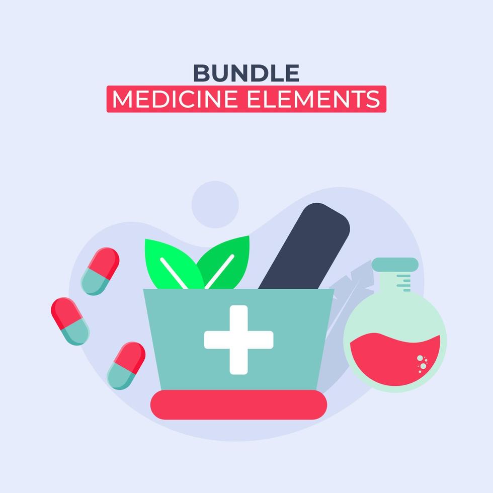 set of medicine elements vector illustration. elements for web, flyer, banner,website.corona virus,covid 19. bundle of medical elements. flat design style