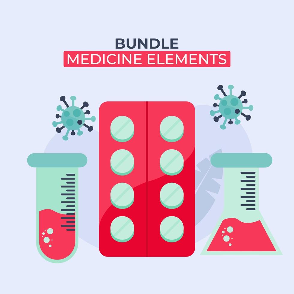 set of medicine elements vector illustration. elements for web, flyer, banner,website.corona virus,covid 19. bundle of medical elements. flat design style