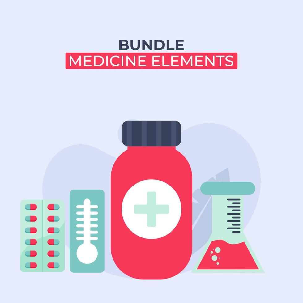 set of medicine elements vector illustration. elements for web, flyer, banner,website.corona virus,covid 19. bundle of medical elements. flat design style