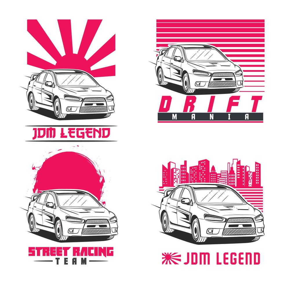 japanese classic jdm car logo vector