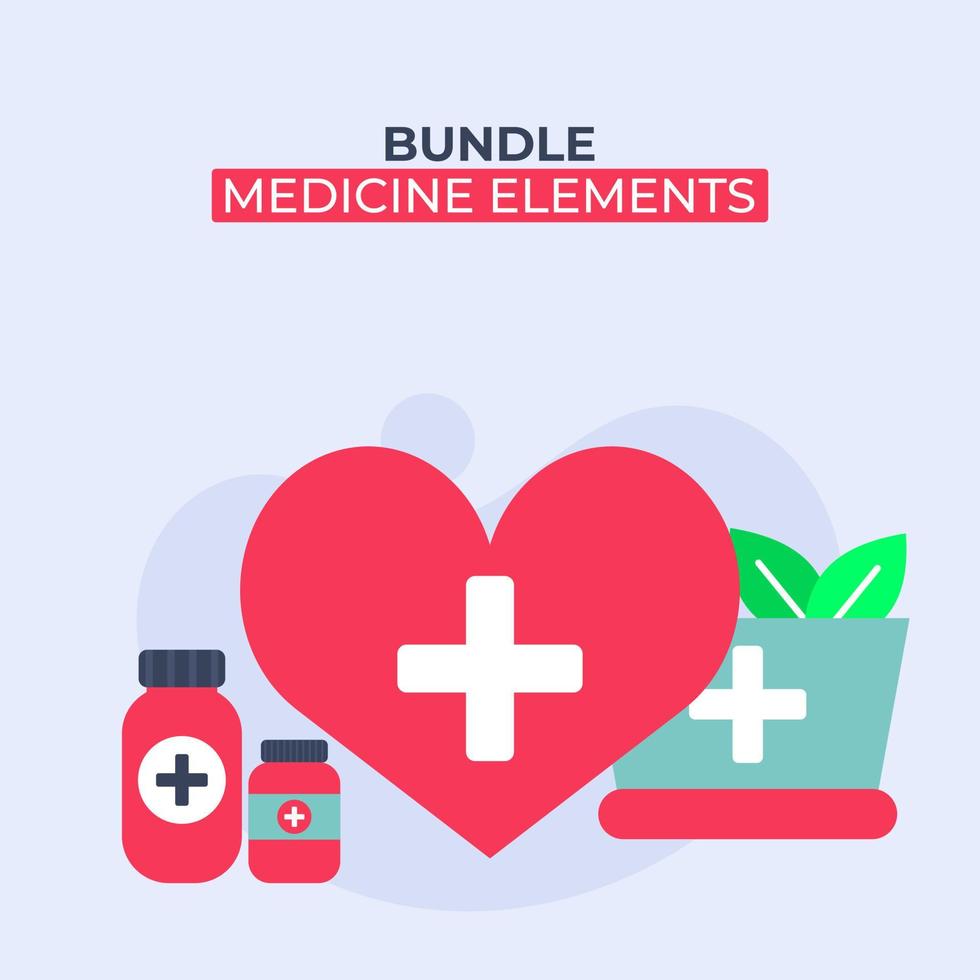 set of medicine elements vector illustration. elements for web, flyer, banner,website.corona virus,covid 19. bundle of medical elements. flat design style