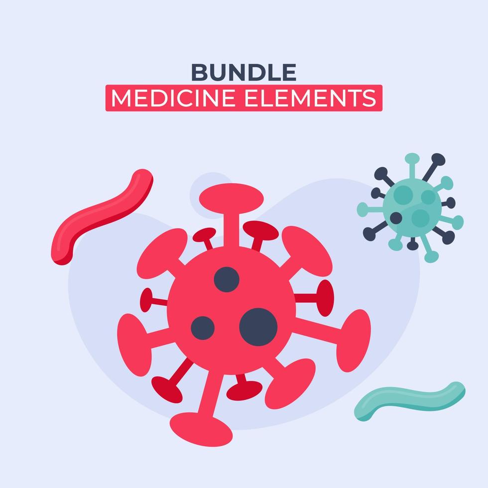 set of medicine elements vector illustration. elements for web, flyer, banner,website.corona virus,covid 19. bundle of medical elements. flat design style