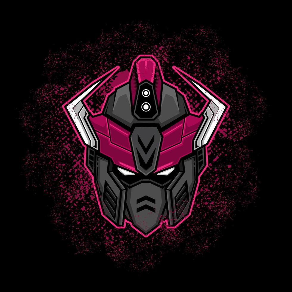 dark purple robot mecha mascoot logo. vector