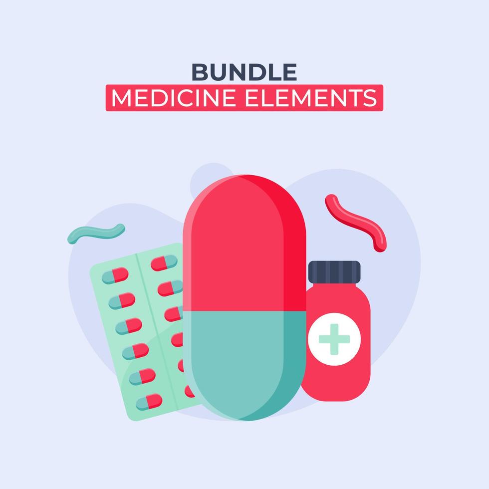 set of medicine elements vector illustration. elements for web, flyer, banner,website.corona virus,covid 19. bundle of medical elements. flat design style