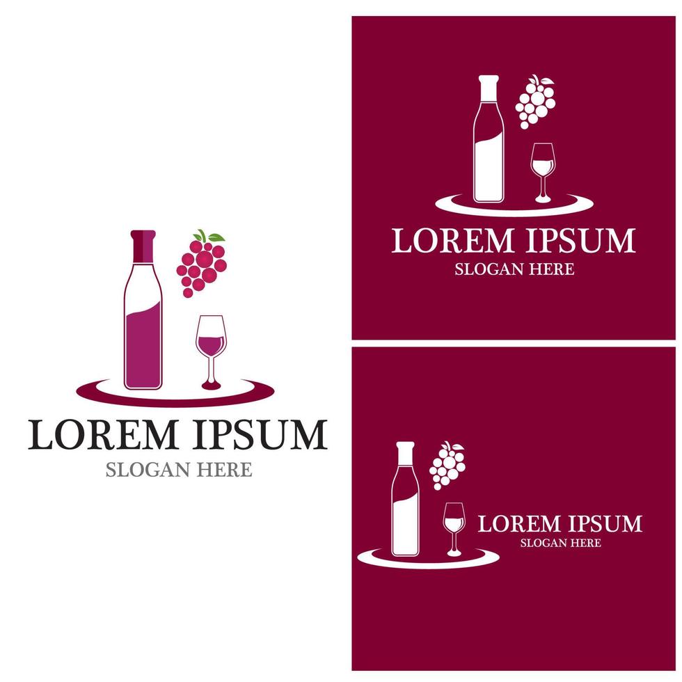 Wine icon and symbol vector template