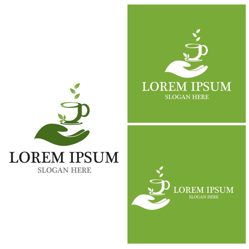 Green tea icon and symbol vector template