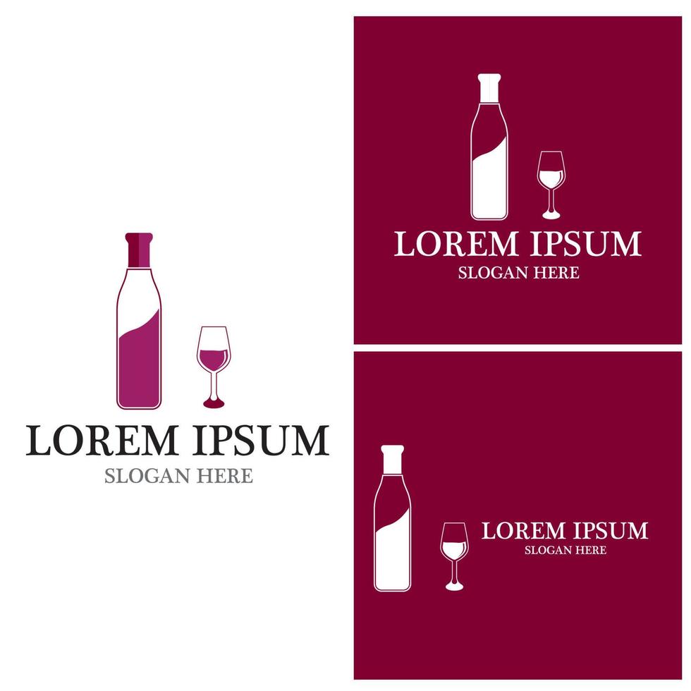 Wine icon and symbol vector template