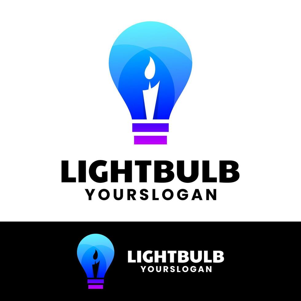 light bulb icon gradient logo design vector