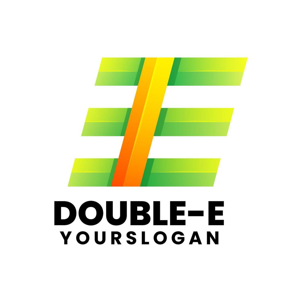 letter e  gradient logo design vector