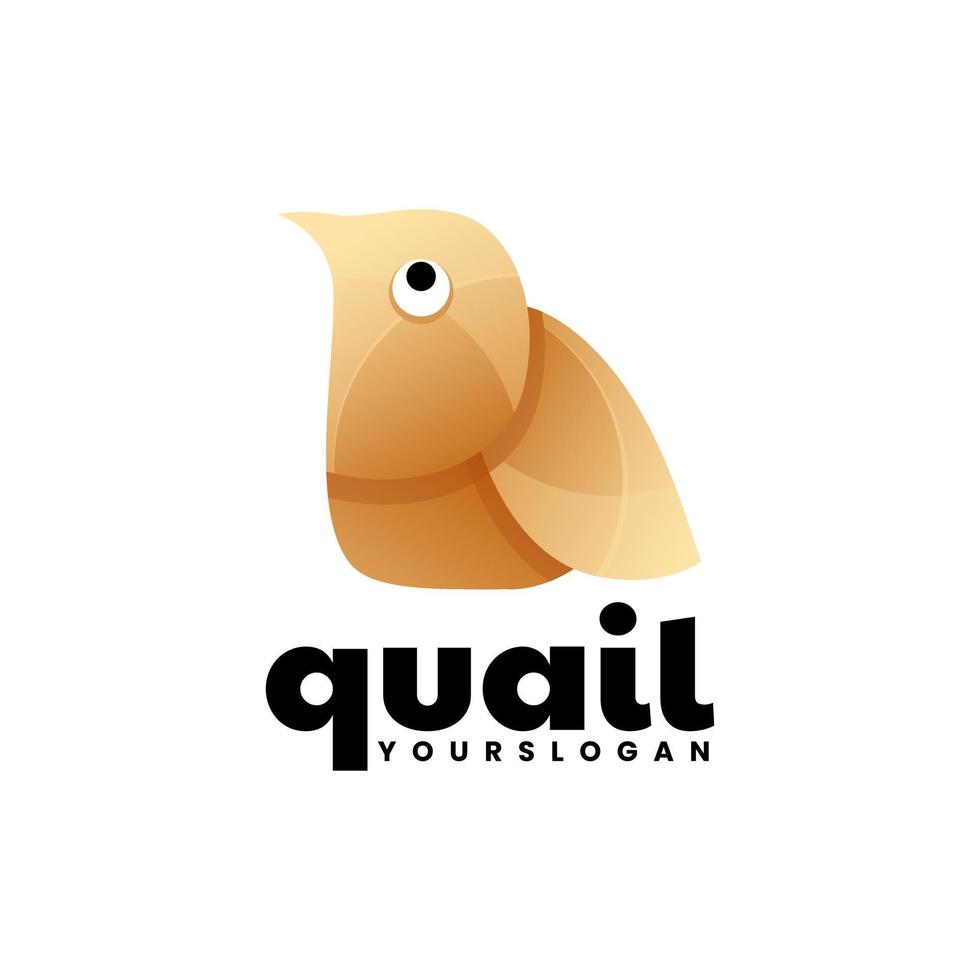 quail bird gradient logo design vector
