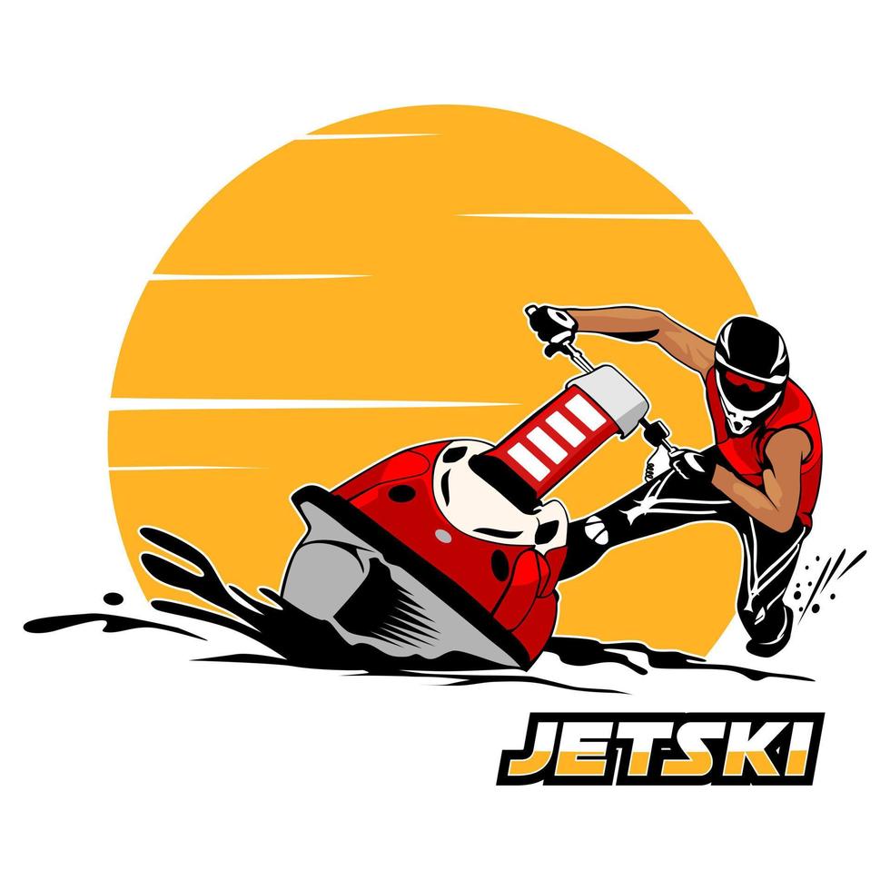 vector de diseño de logotipo de icono de ilustración de jetski