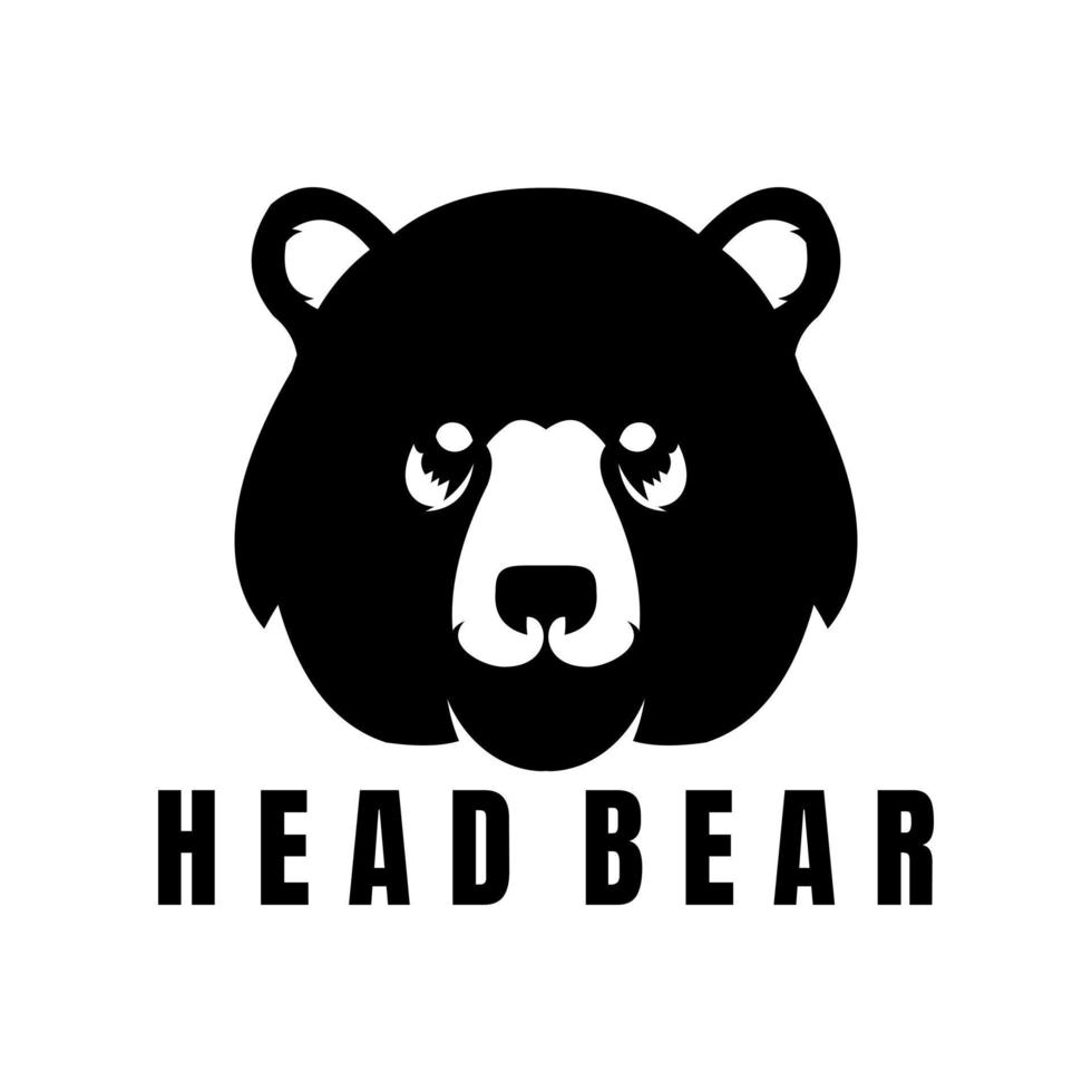bear head icon logo design vector
