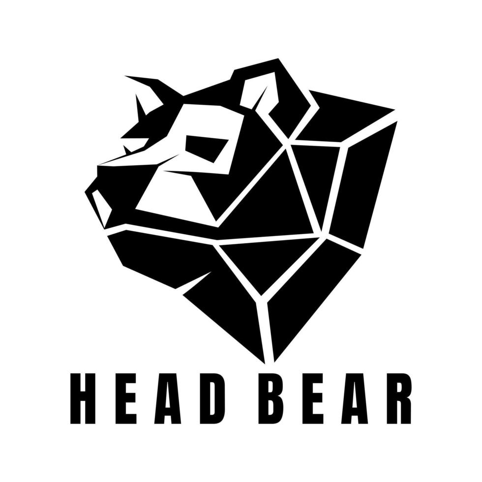 bear head icon logo design vector