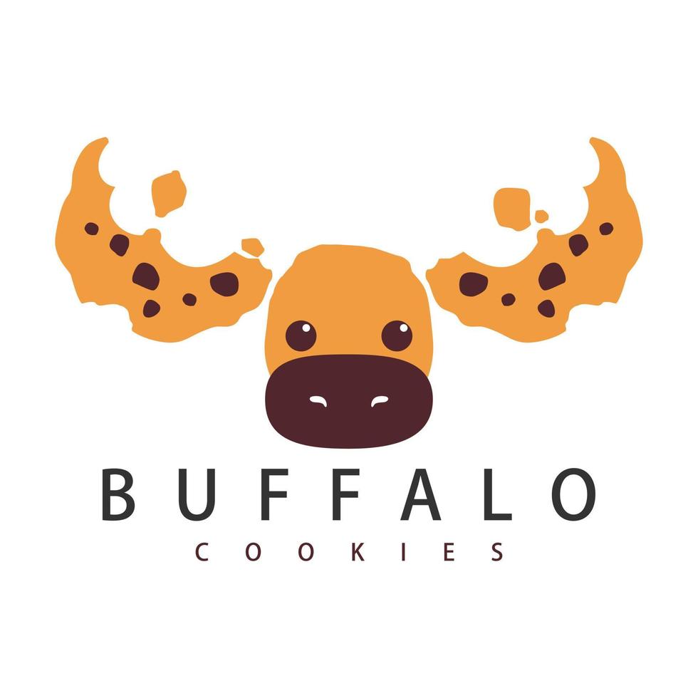 buffalo cookies design logo vector