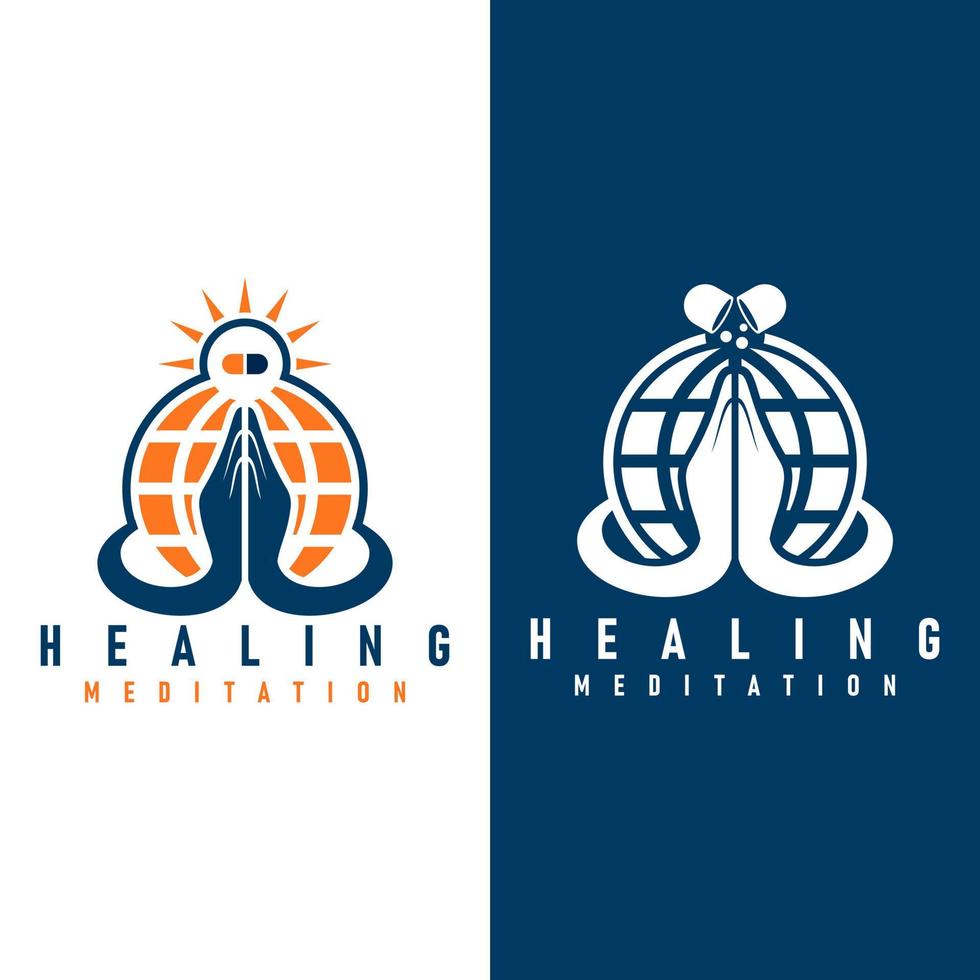 healing logo design icon vector