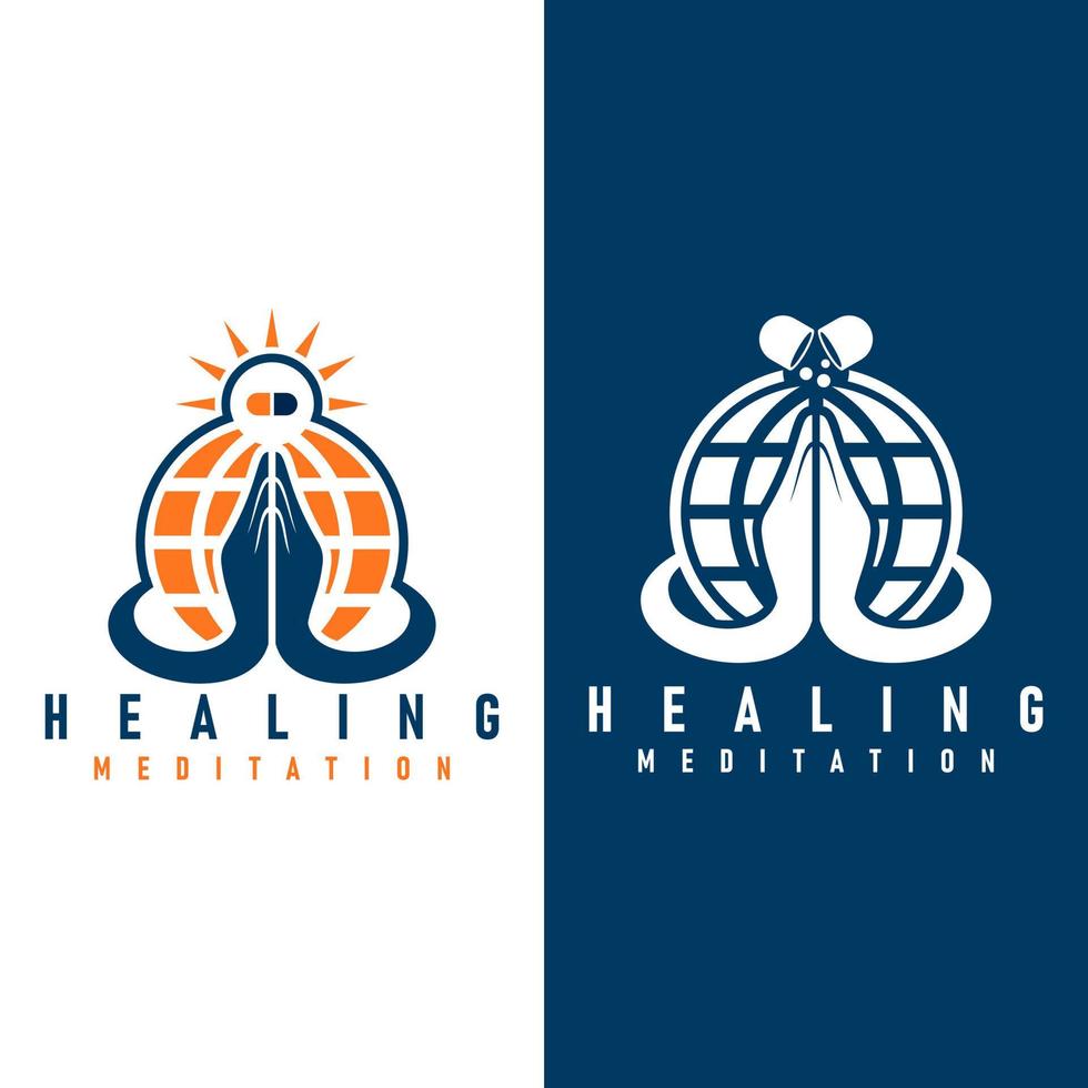 healing logo design icon vector