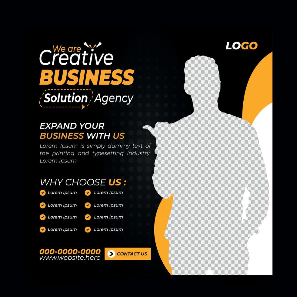 Creative business solution agency instagram social media post and banner Vector Template
