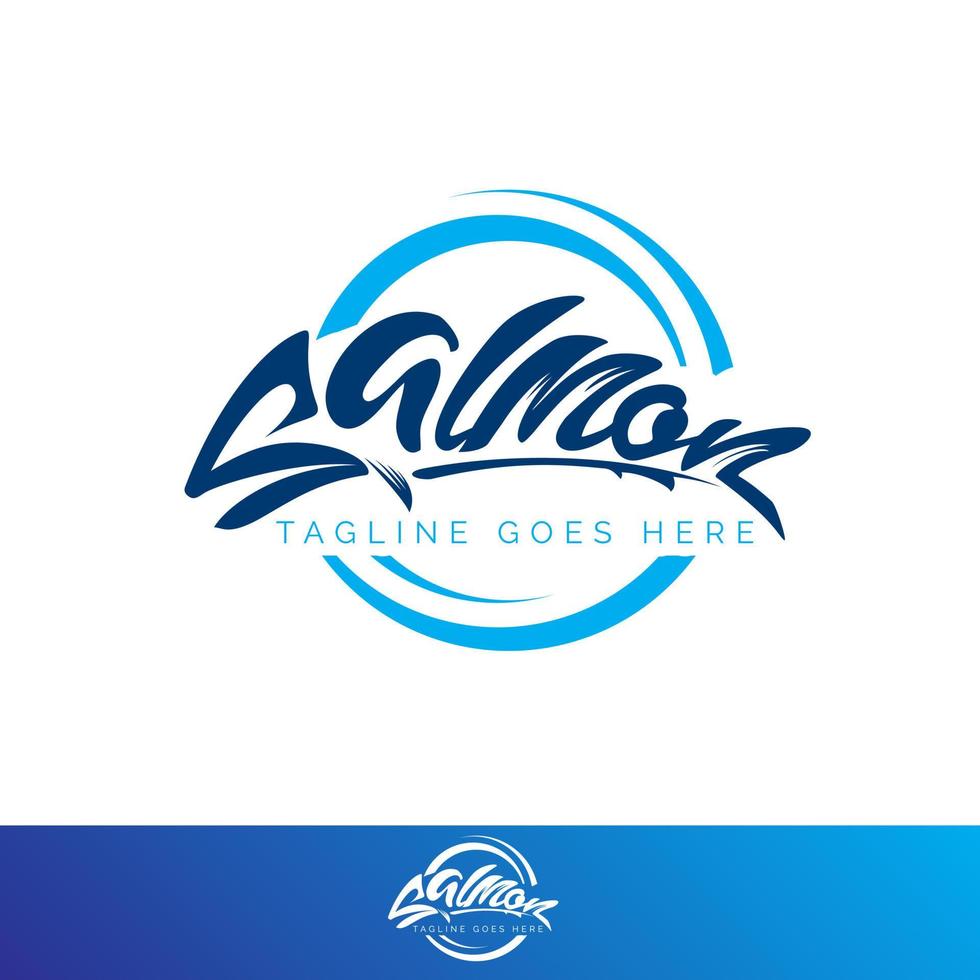 símbolo de vector de marca de palabra de salmón para logotipo, impresión o cualquier otro propósito