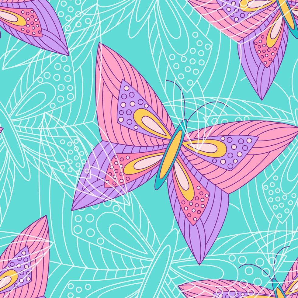 patrón bastante transparente. hermosas mariposas vector de fondo.