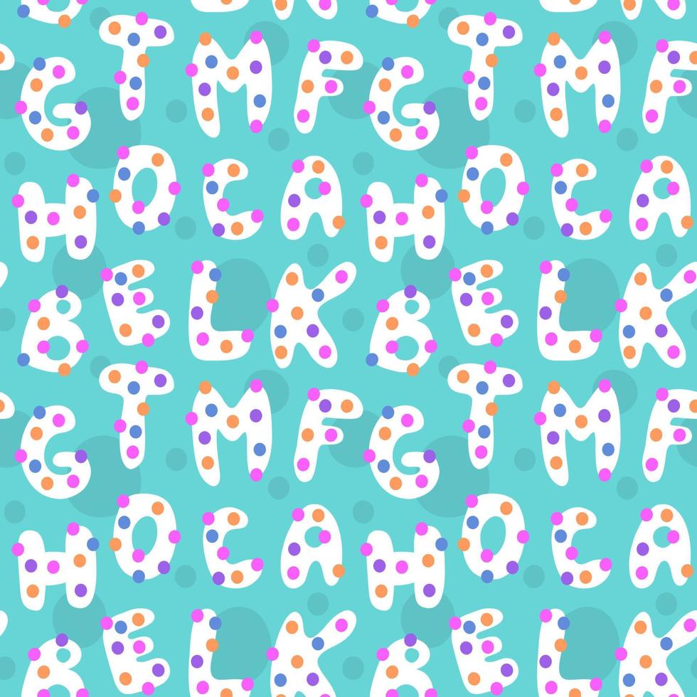 Children's seamless pattern with alphabet vector