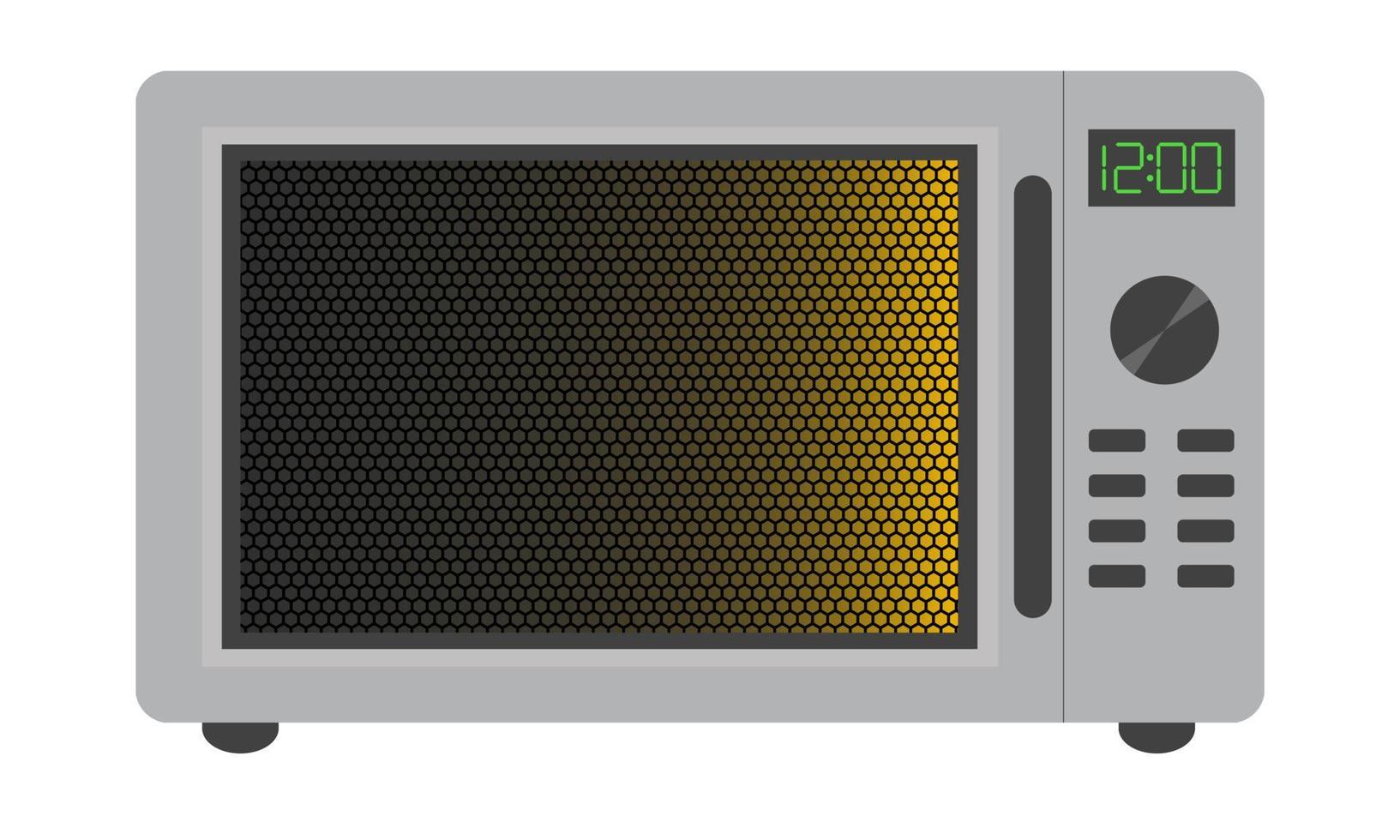 Microwave oven for cooking. A device for use in the kitchen. Flat. Vector illustration