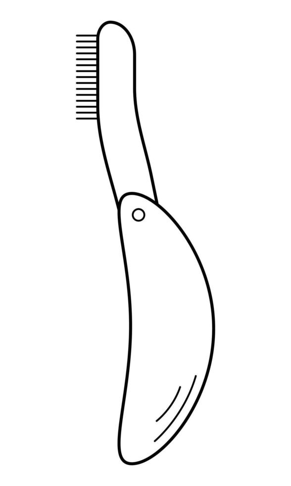 Hand drawn comb for eyelashes. An eyelash care tool. Doodle sketch. Vector illustration