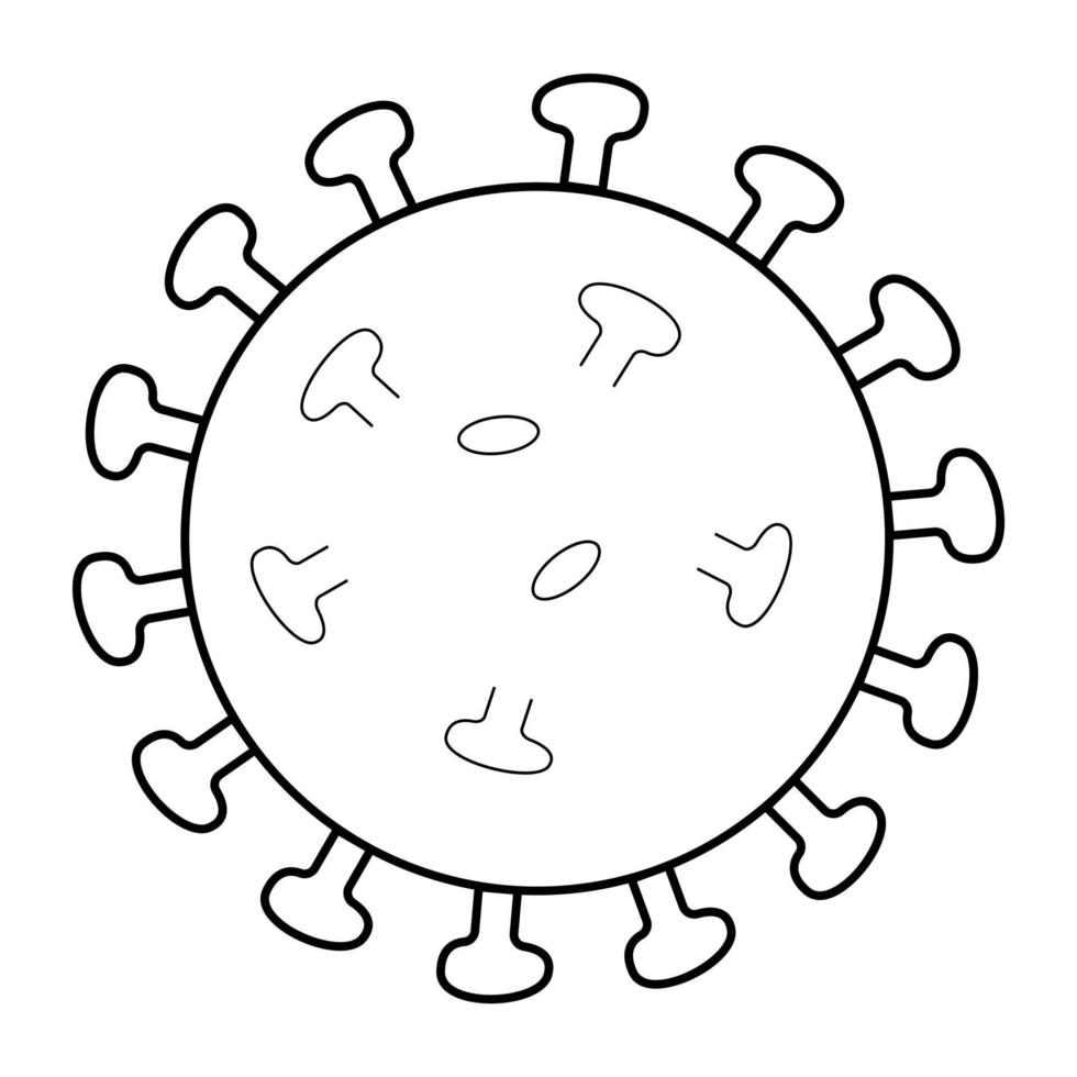 Hand drawn image of the coronavirus. Non-cellular infectious agent. Doodle sketch. Vector illustration