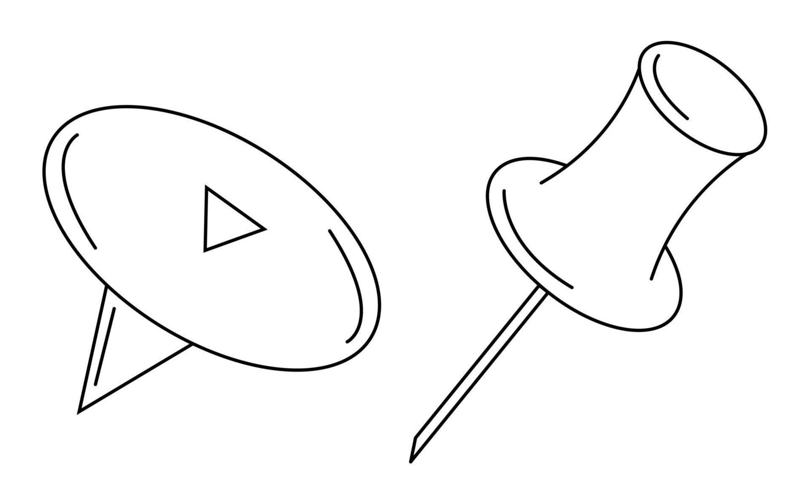 botones de papelería dibujados a mano. una herramienta para adjuntar documentos y notas. bosquejo del garabato. ilustración vectorial vector