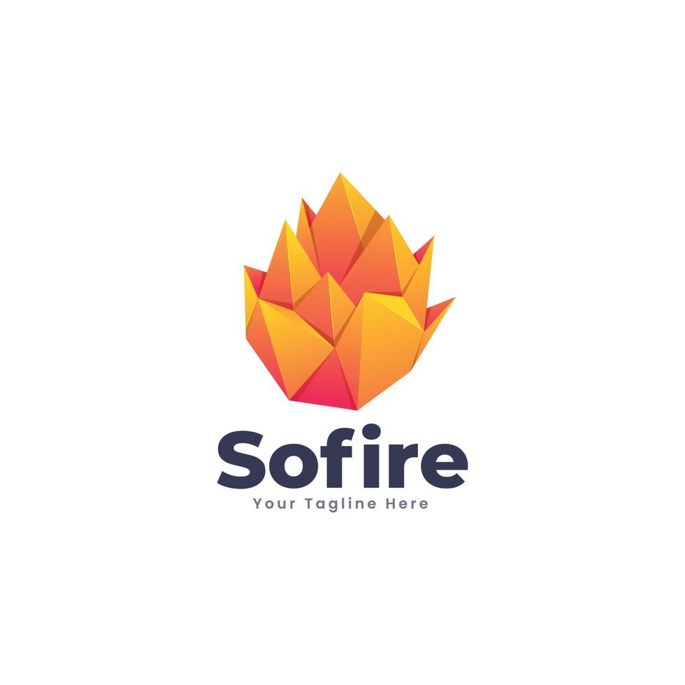 Colorful Fire Logo Template Design vector