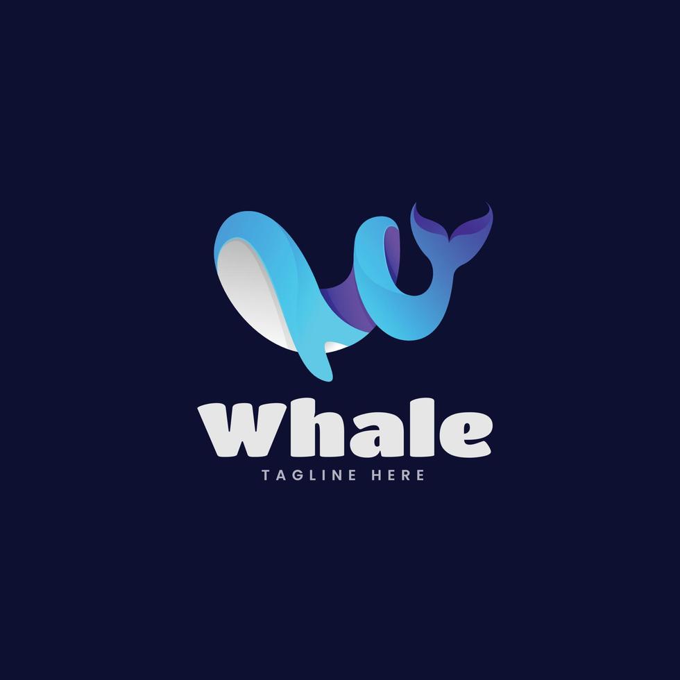 Blue Whale Logo Template Design vector