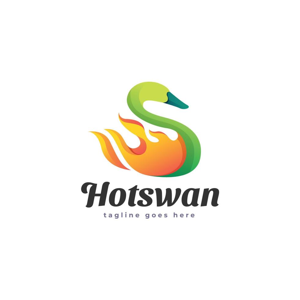 Hot Swan Logo Template vector