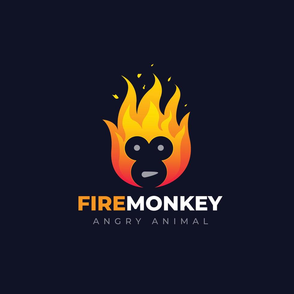 Fire Monkey Logo Template vector