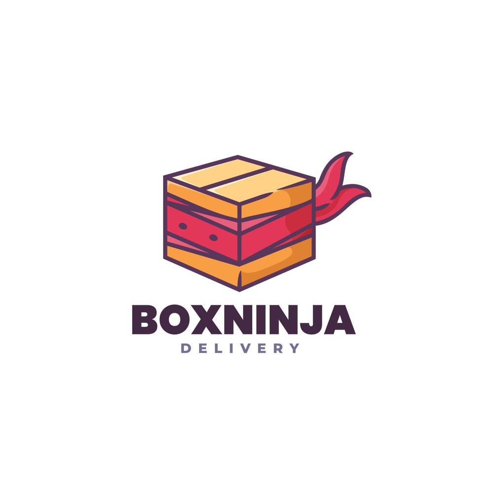 Box Ninja Delivery Logo Template vector