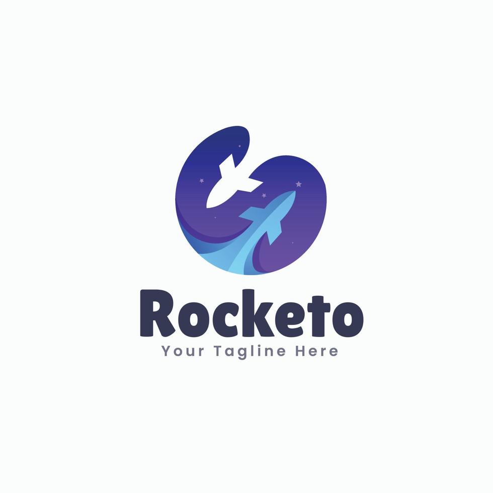 Rocket Space Logo Template Design vector